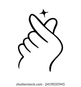 Kawaii Hand Gestures Sign and Symbol Isolated In White Background. Cute doodle cartoon hand design. suitable for stickers, children's books and cartoon elements