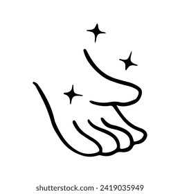 Kawaii Hand Gestures Sign and Symbol Isolated In White Background. Cute doodle cartoon hand design. suitable for stickers, children's books and cartoon elements