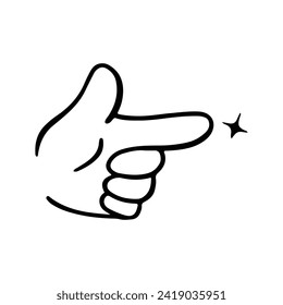 Kawaii Hand Gestures Sign and Symbol Isolated In White Background. Cute doodle cartoon hand design. suitable for stickers, children's books and cartoon elements