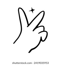 Kawaii Hand Gestures Sign and Symbol Isolated In White Background. Cute doodle cartoon hand design. suitable for stickers, children's books and cartoon elements