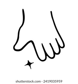 Kawaii Hand Gestures Sign and Symbol Isolated In White Background. Cute doodle cartoon hand design. suitable for stickers, children's books and cartoon elements