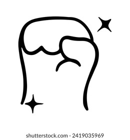 Kawaii Hand Gestures Sign and Symbol Isolated In White Background. Cute doodle cartoon hand design. suitable for stickers, children's books and cartoon elements
