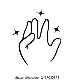 Kawaii Hand Gestures Sign and Symbol Isolated In White Background. Cute doodle cartoon hand design. suitable for stickers, children's books and cartoon elements