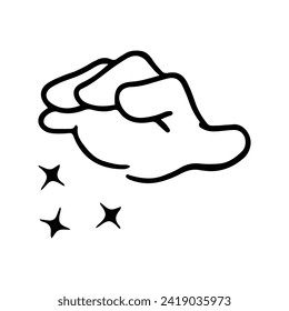 Kawaii Hand Gestures Sign and Symbol Isolated In White Background. Cute doodle cartoon hand design. suitable for stickers, children's books and cartoon elements