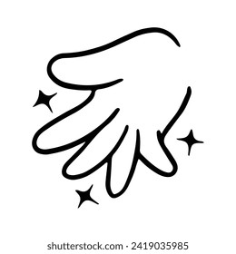 Kawaii Hand Gestures Sign and Symbol Isolated In White Background. Cute doodle cartoon hand design. suitable for stickers, children's books and cartoon elements