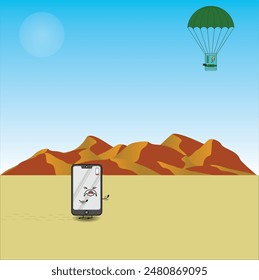 Kawaii Handphone Illustration Vektorgrafik Design. EPS 10