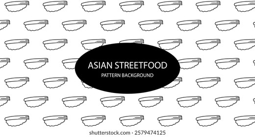 Kawaii handrawn japanese streetfood pattern background 