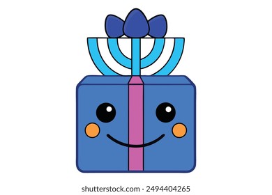 Kawaii Hanukkah Present - Adorable and Cute Festival Design