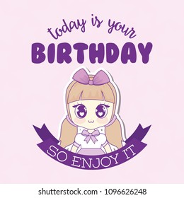 Kawaii happy  birthday design