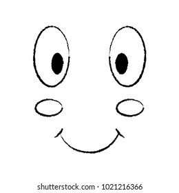 kawaii happy expression cartoon smile