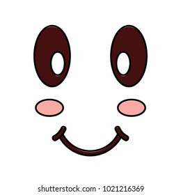 kawaii happy expression cartoon smile