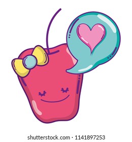 kawaii happy pepper with chat bubble