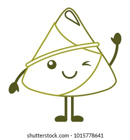 kawaii happy rice dumpling winking cartoon