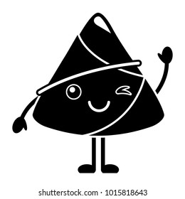 kawaii happy rice dumpling winking cartoon