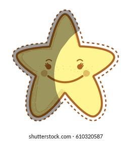 kawaii happy star icon
