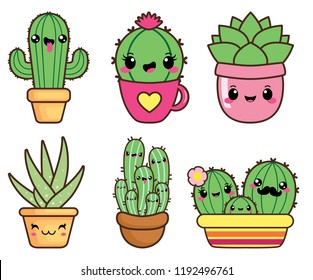 Kawaii happy succulents