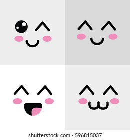 kawaii happys face icon