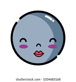 kawaii head with cute beauty face