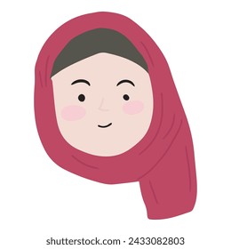 kawaii head muslim wearing hijab