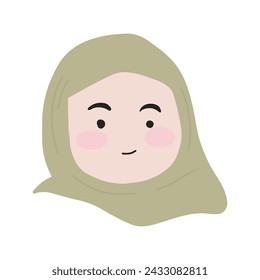 kawaii head muslim wearing hijab