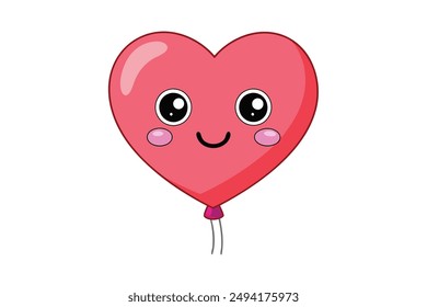 Kawaii Heart Balloon - Adorable and Cute Love Design