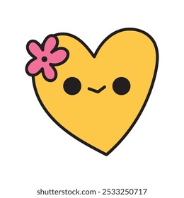 Kawaii Heart Doodle Illustration - 01