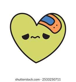 Kawaii Heart Doodle Illustration - 02