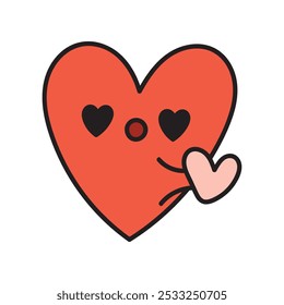 Kawaii Heart Doodle Illustration - 07