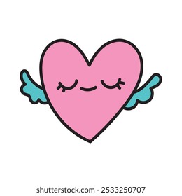 Kawaii Heart Doodle Illustration - 08