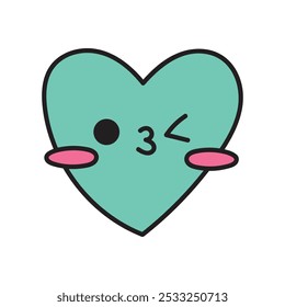 Kawaii Heart Doodle Illustration - 09