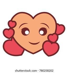 kawaii hearts design concept