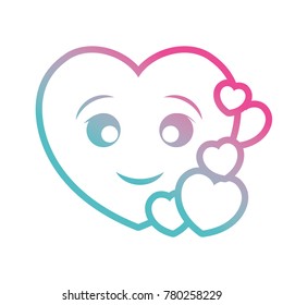 kawaii hearts design concept