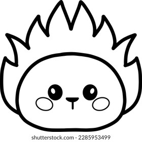 Kawaii hedgehog vector linear illustration