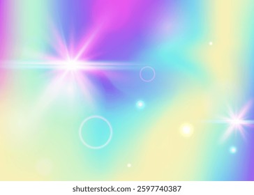 Kawaii Hologram. Purple Rainbow Background. Magic Gradient. Holographic Colorful Effect. Pink Abstract Invitation. Blue Cosmic Pattern. Princess Backdrop. Cute Kawaii Hologram.