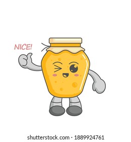 kawaii Honey characters give a thumbs up applause, nice
