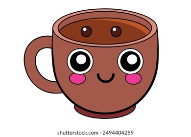 Taza de chocolate caliente de Kawaii - Diseño adorable y lindo del invierno