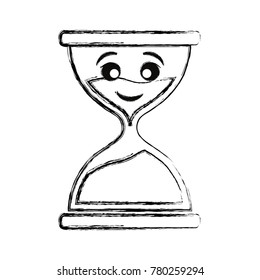 kawaii hourglass vector illustration