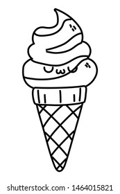 Kawaii of ice cream cartoon design