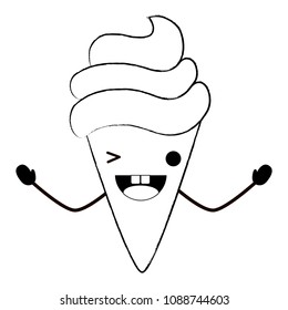 Kawaii ice cream cone