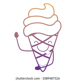 kawaii ice cream cone icon