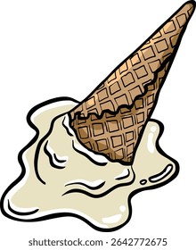 kawaii ice cream cone vanilla for kids and adults - icon graphic and doodle