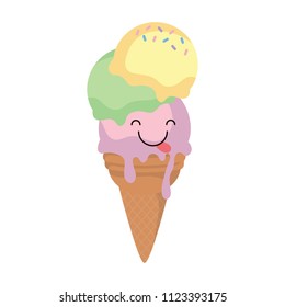 Kawaii ice cream design