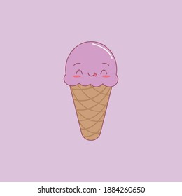 Kawaii ice cream design as a dessert