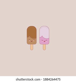Kawaii ice cream design as a dessert