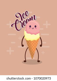 kawaii ice cream icon