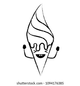 kawaii ice cream icon 