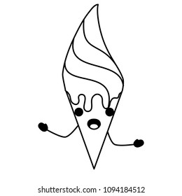 kawaii ice cream icon 