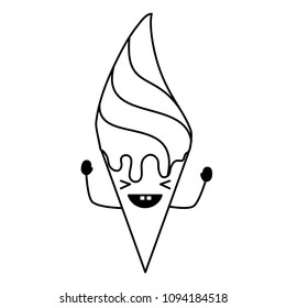kawaii ice cream icon 