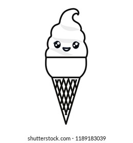 kawaii ice cream icon