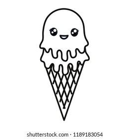 kawaii ice cream icon